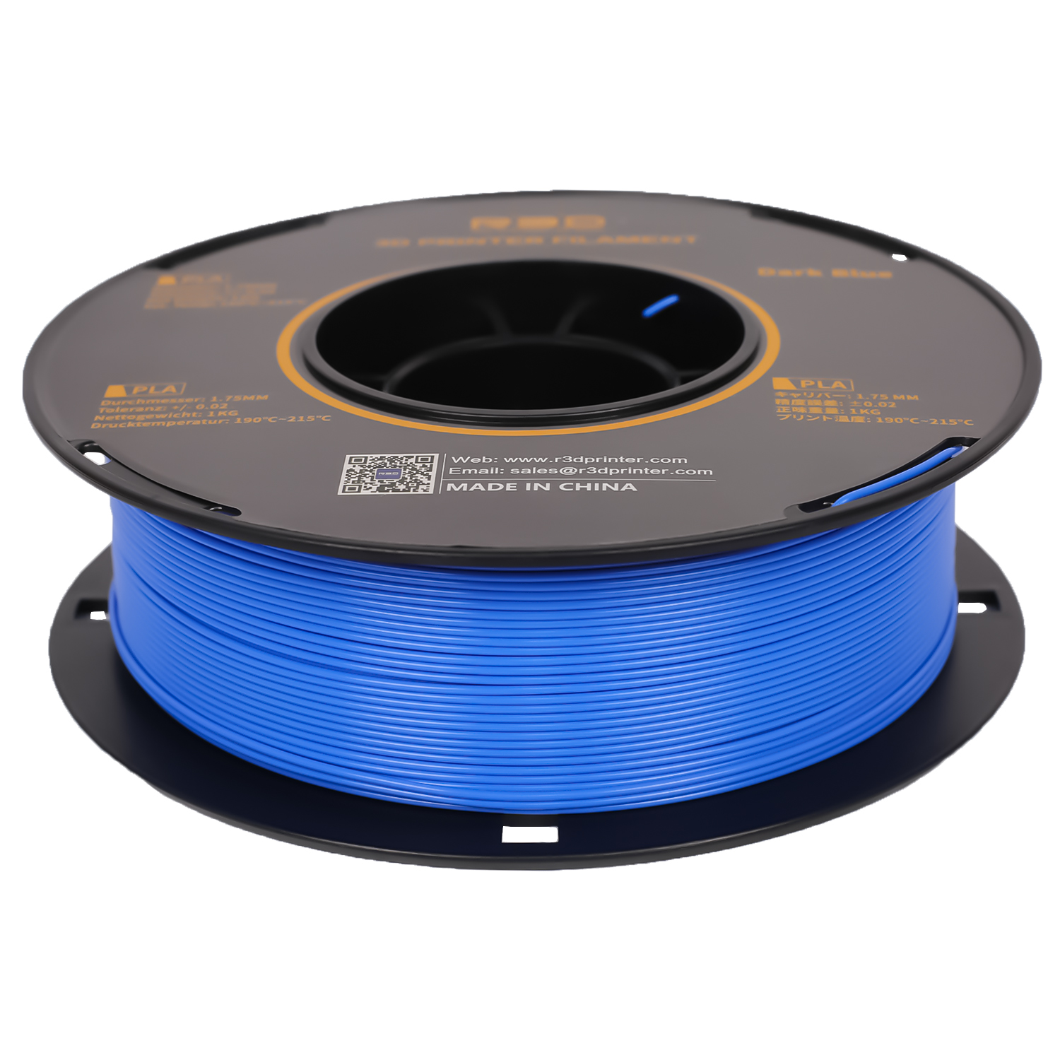 Filamenti stampa 3D, PLA, blu scuro, amido di mais