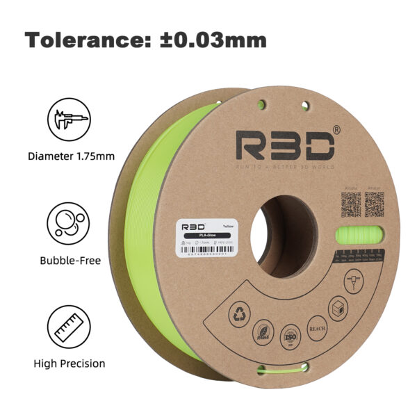 STAMPE LUMINOSE CON PLA GIALLO FOSFORESCENTE