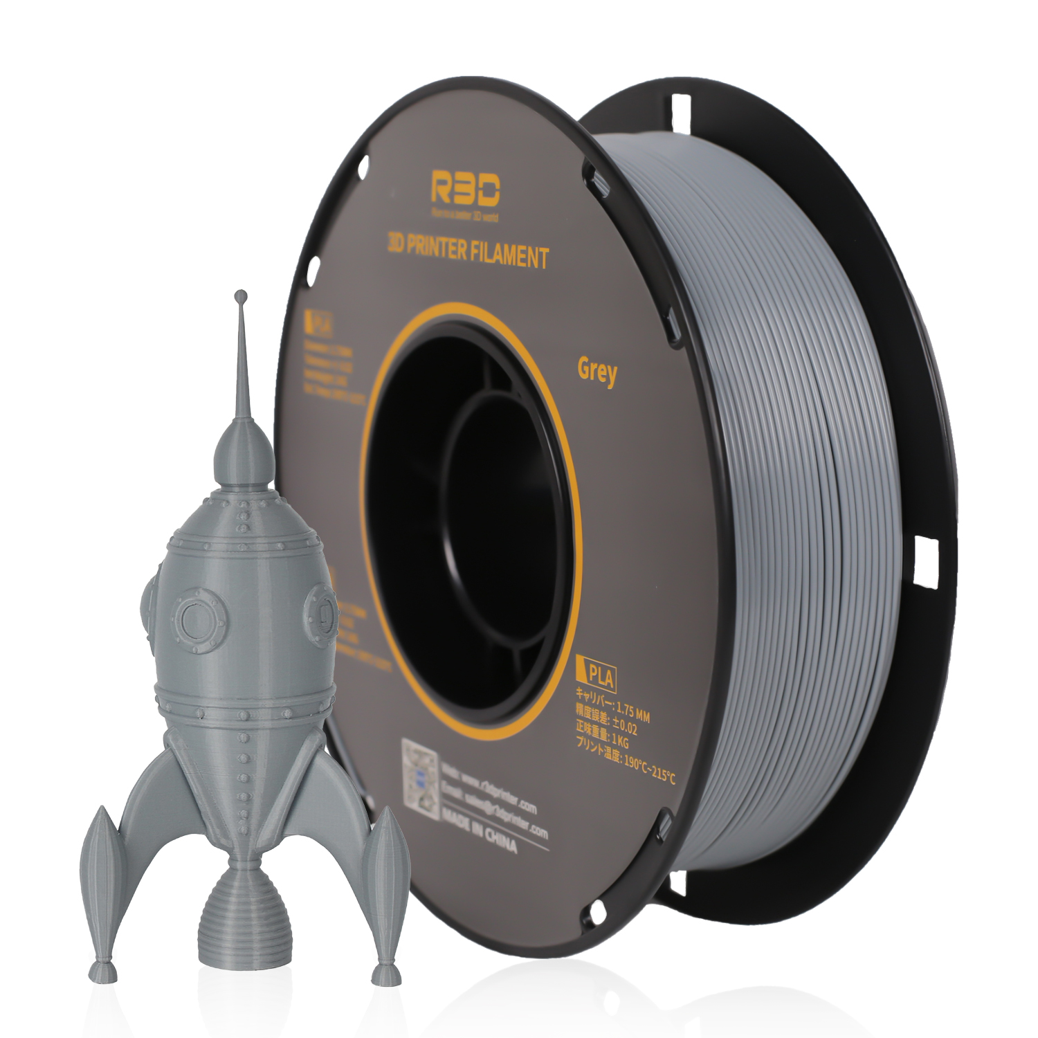 FILAMENTO STAMPANTI 3D R3D-PLA-Gray03