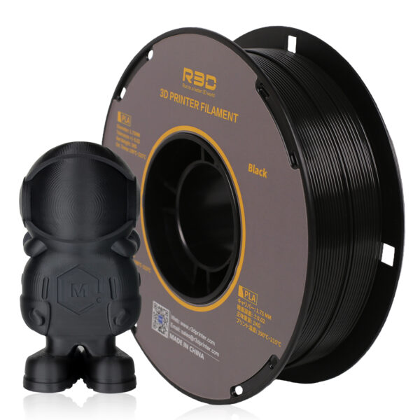 PLA BLACK, PLA NERO, BOBINA PLA 1000GR 1.75MM