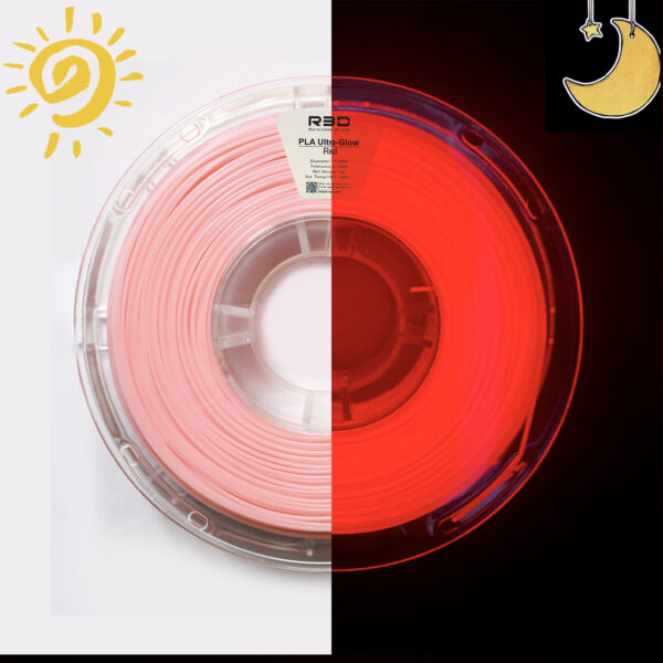 PLA FLUORESCENTE - PLA GLOW IN THE DARK RED